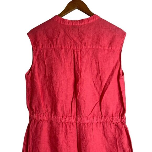 Allen Allen pink 100% linen sleeveless dress. Size medium - Picture 5 of 7